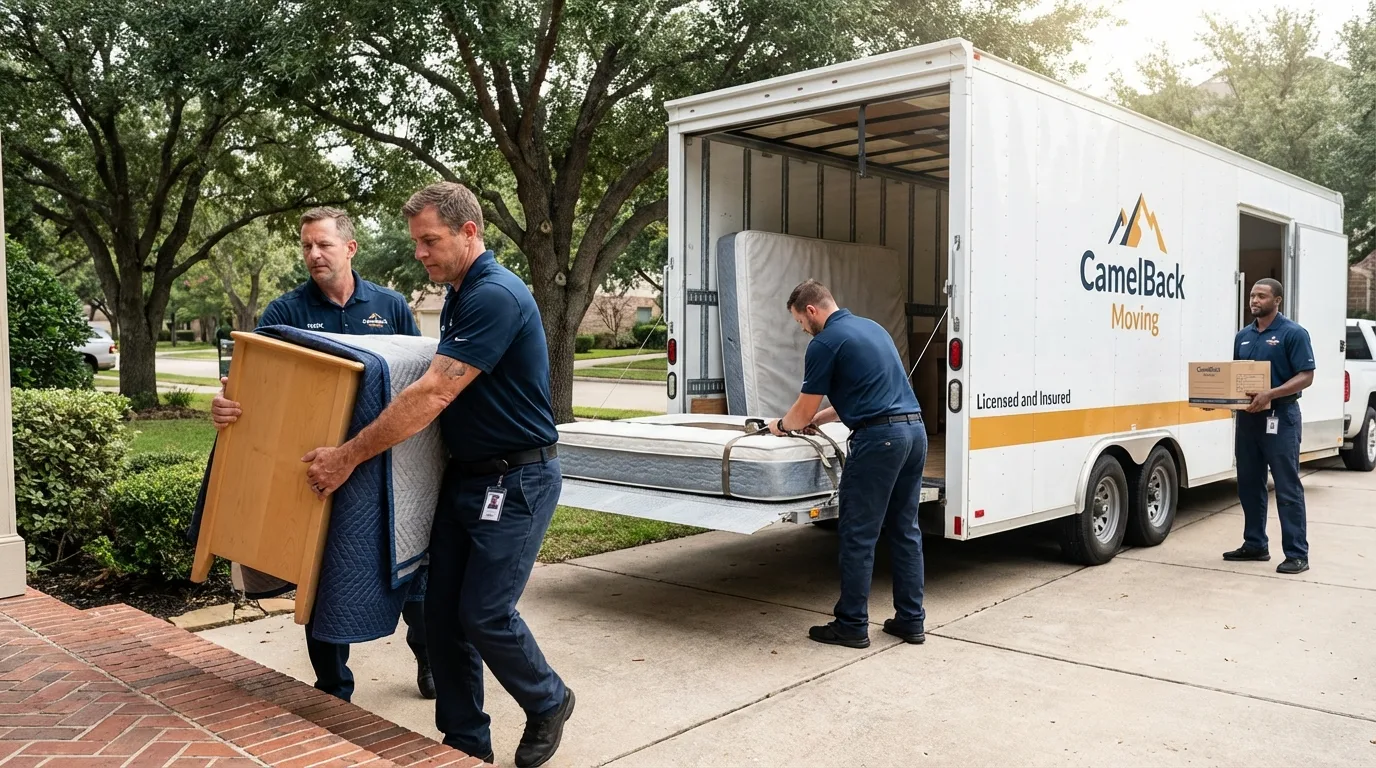 Crew loading residential truck for cross-state move from Andalusia, AL